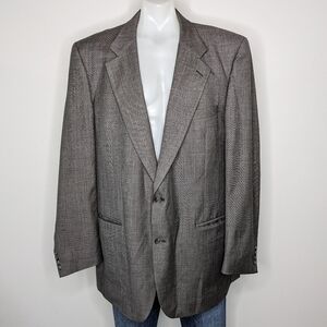 Vintage Burberry grey red pinstripe button up professional blazer jacket